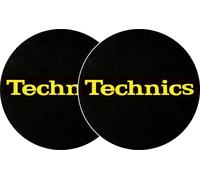 Technics Logo DJ Slipmats (pair, black felt with Yellow logo print)