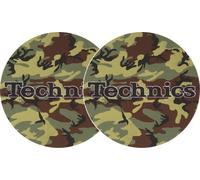 Technics Logo DJ Slipmats (pair, Camo Green felt with black logo print)