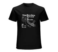 Technics Logo T Shirt Funny Birthday Cotton Tee Vintage Gift for Men Black L