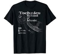 Technics Logo T Shirt Funny Birthday Cotton Tee Vintage Gift for Men Black XL