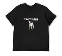 Technics Mens T-Shirt Dog Teach Them Well Vinyl Dj Black L