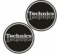 Technics Mirror Logo 12" Vinyl Record Slipmats (pair, black/silver/white)