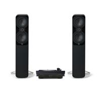Technics SL-1500C Turntable Arcam A5+ Amplifier & Q Acoustics 5050 Floorstanding Speakers Black