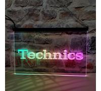 Technics Turntables DJ Music-LED Neon Sign Featuring Colorful Flowing Effect,Perfect for Home Decoration and Creating Party Mood (Multicolor,40x30cm)