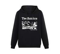 Technics Turntables Teach Them Well Vinyl Dj S40 Hoodies Long Sleeve Pullover Loose Hoody Mens Sweatershirt Size M Black