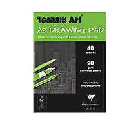 Clairefontaine - Ref XPC3Z - Technik Art - Drawing Pad, A3, 90gsm Blank Cartridge Paper, 40 Sheets Per Pad - Ideal for Sketching with Pens, Pencils or Fibre Tips