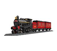 Technik City Train Building Blocks Set, 789 PCS Retro GWR Steam Locomotive Building Model Kit, Steam Cargo Train Building Bricks,City Freight Train Model with Track Set for Adults