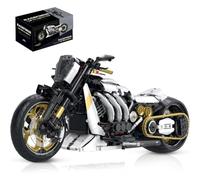 Technik Motorcycle Building Kits, 1:5 Scale Motorbike Construction Building Blocks Set, MOC Racing Motorcycle Bricks Model Toy, Gifts for Boys or Adults, Compatible with Major Brands, 1810 PCS