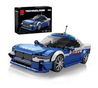 Technik Police Car Building Blocks, Sports Car Building Toy Set, Speed Champion Collectible Vehicle Model Gift for Adults Kids, 313 PCS