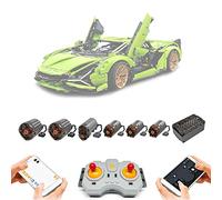 Technik Power Motors LED Lighting Set for Lego 42115 Lamborghini Sián FKP 37 Racing Car (Not Include Model) (Full Function Remote Control Motor Kit)