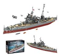 Technik Queen Elizabeth Class Battleship Building Set, 2277 Pieces WW2 Germany Warship Clamp Building Model Set, Creative Collection Building Toy, Creative Gifts for Adults and 16+Teens