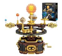 Technik Solar System Building Blocks Set - 863 PCS Rotating Planetarium Model of Bricks Kit with Hand Crank, STEM Education Toy for Astronomy Enthusiasts, Creative Gift for Man, Woman