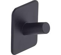 Technik Team Damon Self-Adhesive Coat Hook, Width 39 mm, Height 50 mm, Extra Strong Adhesive Hook, Wall Hook, Black Powder-Coated Steel