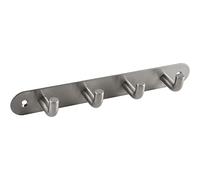 Technik Team HA.408220.20 Sepa Coat Hook Rack with 4 Hooks Width 220 mm Depth 37 mm Brushed Stainless Steel Silver