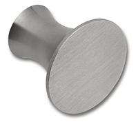 Technik Team MK.20028.20 Furniture Knob Round Flattened Diameter 28 mm Depth 25 mm Brushed Stainless Steel Silver