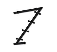 Technik Team Month Coat Rack with 4 Double Hooks, Height 285 mm, Wall Hook, Coat Rail with Coat Hooks, Matt Black Iron