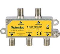 TechniSat 4-way splitter for distributing satellite, cable and terrestrial signals (DC passage, without diode coupling, DiSEqC compatible, Technirouter compatible), silver