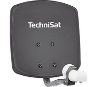 TechniSat DIGIDISH 45 - Satellite Dish for 2 Participants (45 cm Compact Satellite System - including Wall Mount, An-Roof Fitting for Mast Mounting (30-63 mm), and Universal Twin LNB) Grey