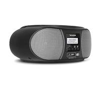 TechniSat DIGITRADIO 1990 - Stereo Boombox with Dab+/FM Radio and CD Player (Bluetooth Audio Streaming, Headphone Connection, USB, AUX Input, Charging Function, Clock, 2 x 1.5 W) Black
