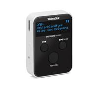 TechniSat DIGITRADIO mobil 2 - Portable DAB+/FM Mini Radio with Integrated Battery (Rechargeable Pocket Radio, Headphones, OLED Display, Favourite Memory) Black/White
