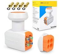 TechniSat Quad LNB for 4 Subscribers TV Receiver Direct Connection with Weather Protection Unix Digital UHD 4K Ultra HD Full HDTV + 4 F-Connectors