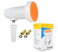 TechniSat Single LNB for 1 Subscriber TV Receiver Direct Connection with Weather Protection Unix Digital UHD 4K Ultra HD Full HDTV + 2 F-Connectors