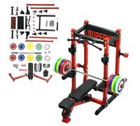 TechnixLabz 1:12 Scale Mini Fitness Equipment 3D Printed Set (Includes Barbell, Bench Press Bench & Squat Rack) Desk Gift
