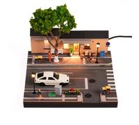 TechnixLabz 1:64 Scale Diorama Street Picture With The Gulong Gallery Café In Nanjing, Miniature Exhibition of Historic Quarter