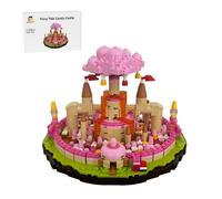 TechnixLabz MOC-219612 Dessert-Themed Castle Desktop Display Building Set (1126 Pieces), Exquisite Details, Pink, Charming Decorations