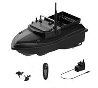 TechnixLabz V050 RC Bait Boat, 12000mah 500m Large-Capacity Single-Hopper Fishing Boat (Black)