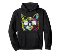 Techno Cat DJ Clubbing Outfit Disco Less Drama More Techno Pullover Hoodie