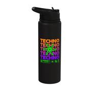Techno Disorder Cyber Rave Aesthetic Industrial Design Stainless Steel Insulated Water Bottle