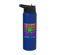 Techno Disorder Cyber Rave Aesthetic Industrial Design Stainless Steel Insulated Water Bottle