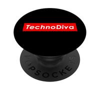 Techno Diva Cute EDM Dance Music Festival Gear Raver Girl PopSockets Adhesive PopGrip