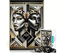 Techno Human Canvas Jigsaws 1000 Pieces for Adults Brain Challenge Toy Peaceful Time Clear Cut Art Collectible (50x75cm)