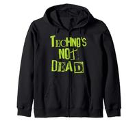 Techno Is Not Dead - Vintage Grunge - Minimal Electro DJ Zip Hoodie