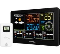 techno line WLAN WD2700 - Free Direct Weather App, 4 Day Forecast, Indoor & Outdoor Temperature, Indoor & Outdoor Humidity, Wind Direction & Speed, Precipitation Chance
