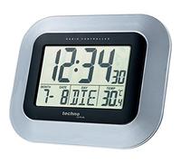 techno line WS 8005 Radio Controlled Wall Clock (black-silver with batteries)