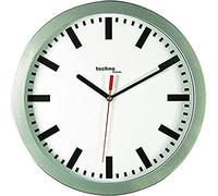 techno line WT 7800 Wall Clock, Plastic, Silver