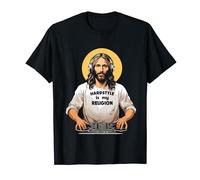 Techno Merch HARDSTYLE IS MY RELIGION Jesus Hardstyle T-Shirt
