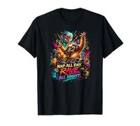 Techno Music Sloth Animal DJ Party Festival Rave Design T-Shirt