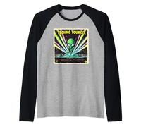 Techno Tourist Alien DJ Rave EDM Festival Outfit Music Raglan Baseball Tee