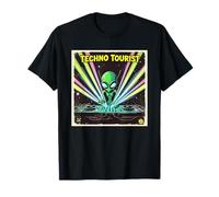 Techno Tourist Alien DJ Rave EDM Festival Outfit Music T-Shirt