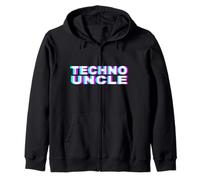 Techno Uncle EDM Rave Dance Music Zip Hoodie