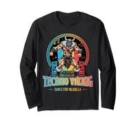 Techno Viking Dance for Valhalla Funny Party Design Long Sleeve T-Shirt