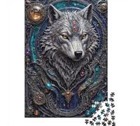 Techno Wolf Steampunk_2 Jigsaw Puzzle 1000 Pieces, Wolf Themed Animal Puzzle, Gift for Puzzle Night, 52x38cm/1000pcs
