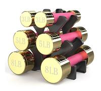 TECHNOAGE Round Dumbbell Sets with Steel Handle, Odorless Neoprene rubber Handle Cover