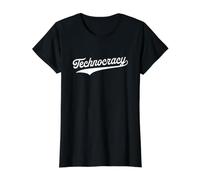 Technocracy - Retro University Aesthetic Sports Value Graphic T-Shirt, Women, Black, M