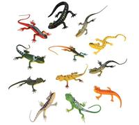technodry Lizard Figurine Set - 12pcs Colorful Plastic Reptile Toys with 18 Realistic Styles, Durable Animal Toys for Kids, Educational & Collectible Reptile Toy and Animal Figures