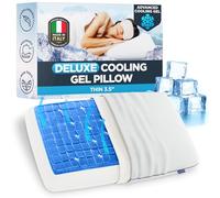 Technogel Deluxe Cooling Gel Pillow - Patented Cooling Technology, Odorless Memory Foam - Breatable Ergonomic Support for Stomach Sleepers with Washable Cover, 3.5" (Thin)